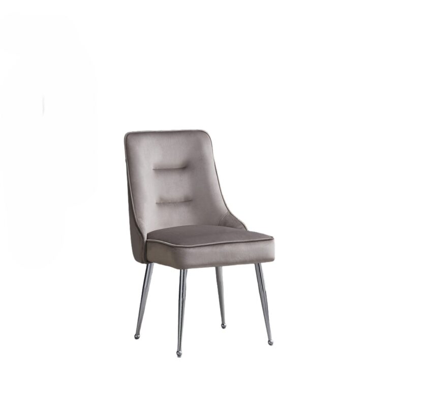 Lot de 2 chaises luxury ZIP en velours pieds chromés - Moka