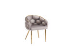 Lot de 2 chaises BALLON pieds Gold - Taupe