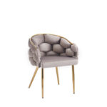 Lot de 2 chaises BALLON pieds Gold - Taupe