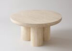 Table Basse Ronde Lumia Effet Travertin Vert