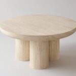 Table Basse Ronde Lumia Effet Travertin Vert