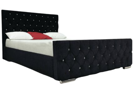 Lit Prestige Velours Noir 140x190 cm