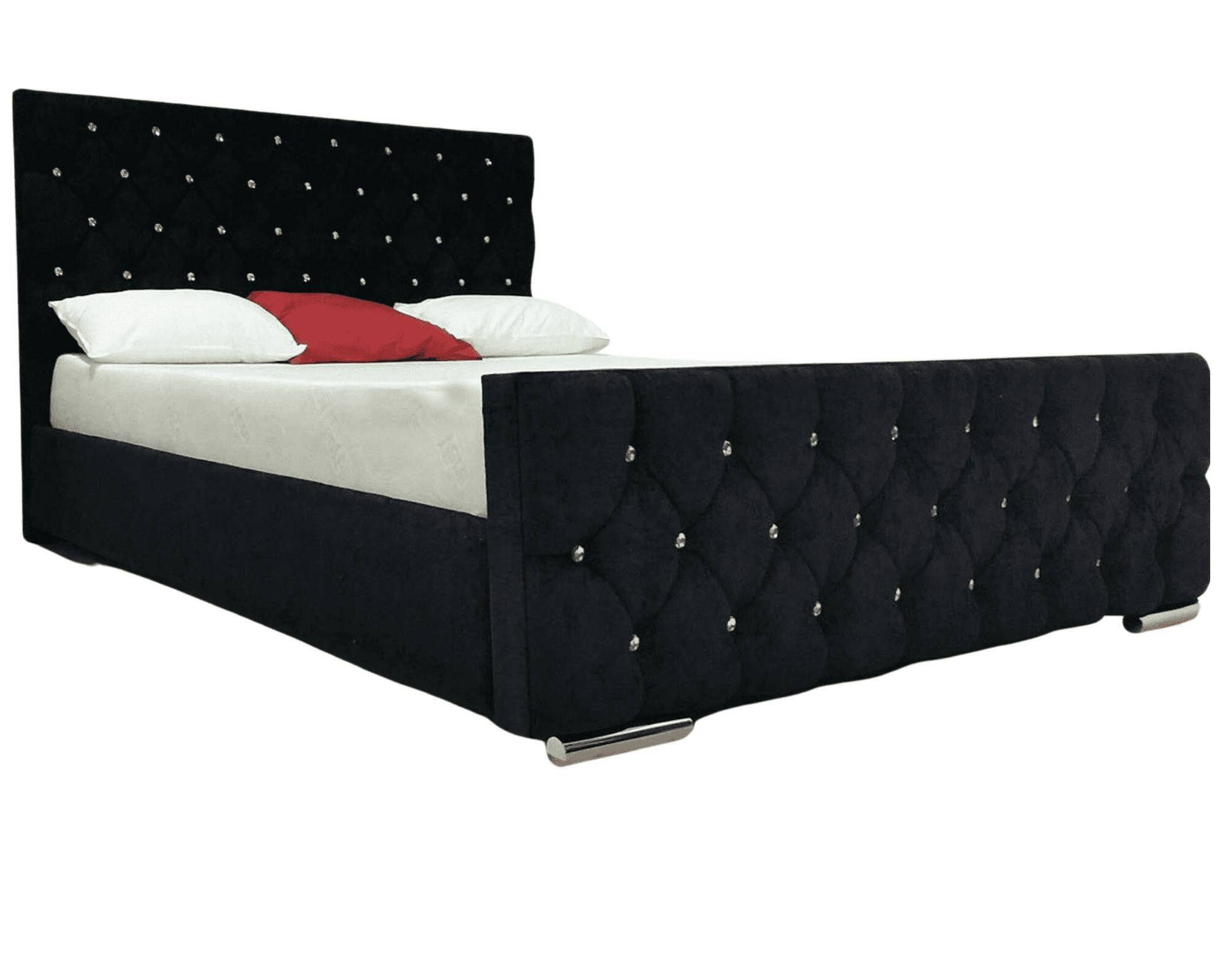 0 4850.jpg Lit Prestige Velours Noir 140x190 cm