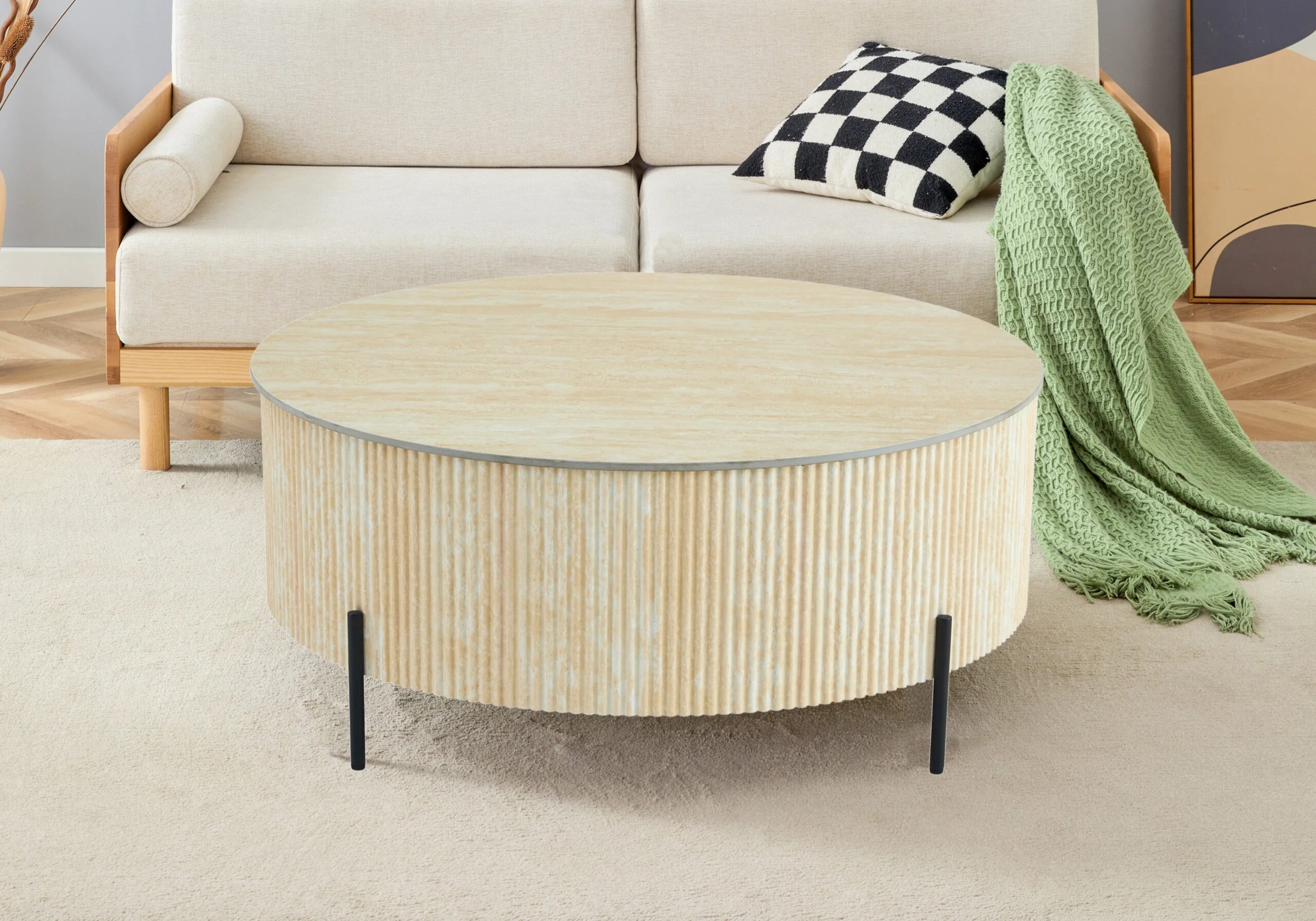 0 4851.jpg Table Basse Ronde Lira Céramique Travertin Naturel Vert