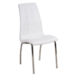 Lot de 6 Chaises Emma Simili Cuir Blanc