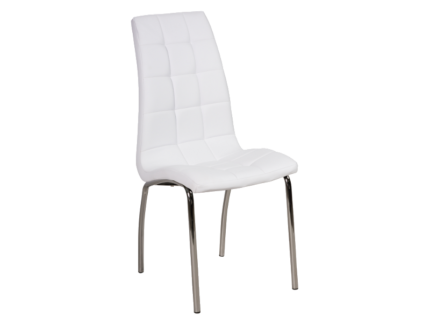 Lot de 6 Chaises Emma Simili Cuir Blanc