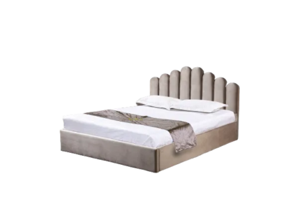 Lit Coffre Doha Velours Moka 140x190 cm 2 Places Sommier Intégré