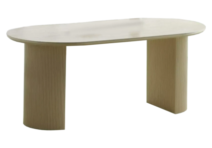 Table à Manger Ovale Terra Travertin Beige Design