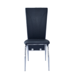 Lot 2 Chaises Salle à Manger Similicuir Noir Pieds Chrome – DUNA