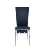 Lot 2 Chaises Salle à Manger Similicuir Noir Pieds Chrome – DUNA