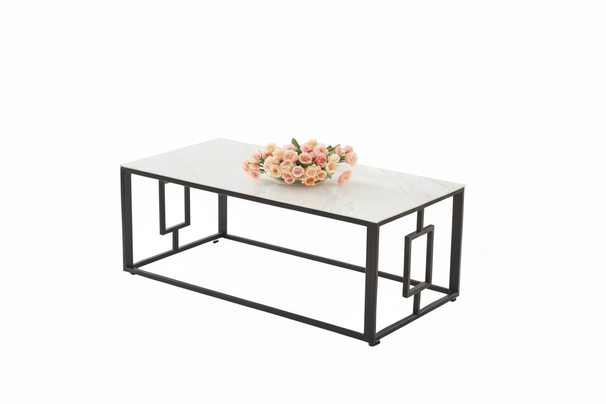 0 889.png Table Basse Sophie Verre Trempé Marbré Blanc Pieds Métal Noir 120x60x45 cm