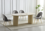 Chaise Terra Travertin Beige Pieds Dorés Grise
