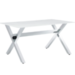 Table à Manger IXE Chrome Plateau Verre Trempé 150x90 cm