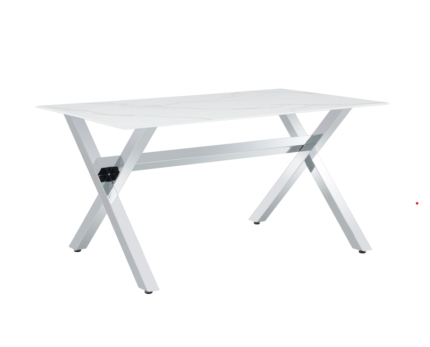 Table à Manger IXE Chrome Plateau Verre Trempé 150x90 cm