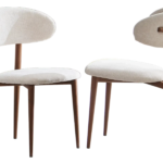 Lot de 4 Chaises Terra Enveloppantes Noyer Beige