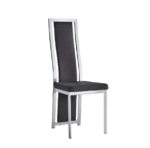 Lot 6 Chaises Salle à Manger Dana Velours Noir Contour Chrome 56x43x99cm
