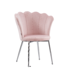 Lot de 2 Chaises NYMPHEA Velours Rose Pieds Chrome