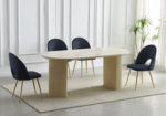 Lot de Chaises Terra Dorées Noires Pieds Travertin Beige