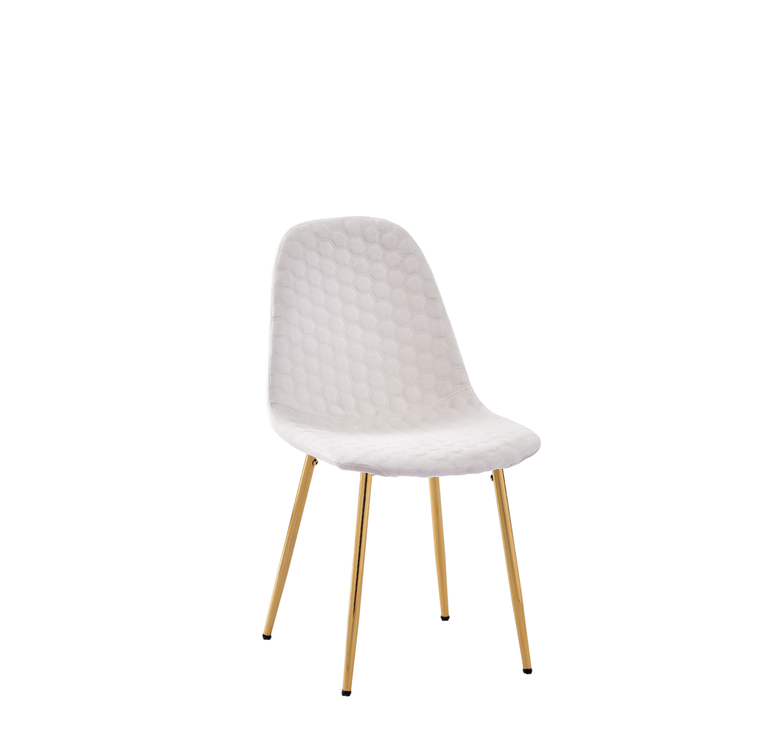 0 946.png Lot 4 Chaises Salle à Manger Scandinaves Abeille Velours Beige Pieds Gold