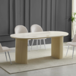 Lot de Chaises Terra Argentées Beiges Pieds Travertin Beige