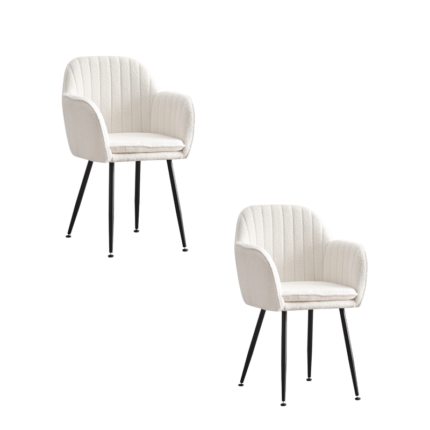 Lot de 2 chaises Chic KANVAS en velours pieds métal noir
