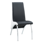 Lot de Chaises Fate chrome et simili cuir Noir et Blanc
