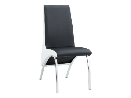 Lot de Chaises Fate chrome et simili cuir Noir et Blanc