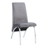 Lot de 4 Chaises Fate Velours Gris Pieds Chrome