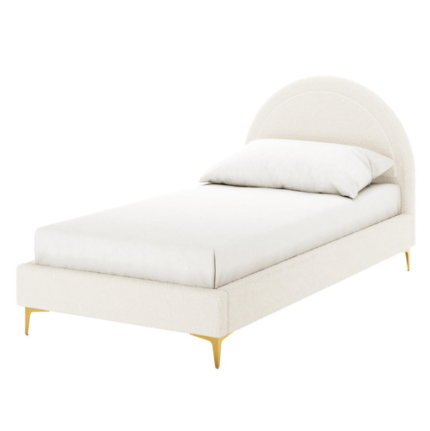 Lit Enfant Boudoir Laine Bouclée Blanc 90x190 cm