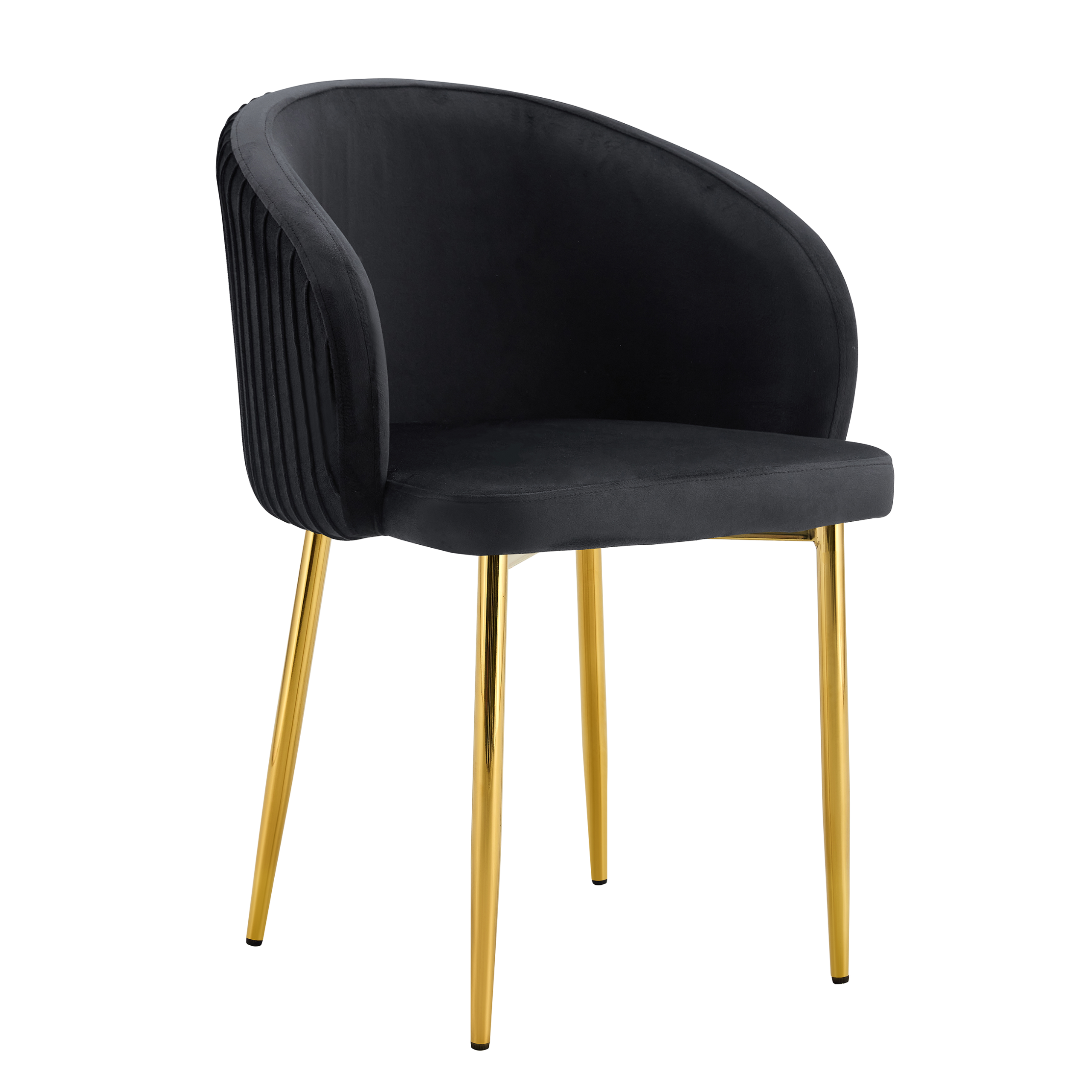 0 967.png Lot 2 Chaises Salle à Manger Carlita Accoudoirs Velours Noir Pieds Gold 44,5x50x80cm
