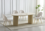 Chaise Terra Travertin Beige Pieds Dorés