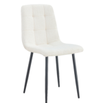 Lot 4 Chaises Salle à Manger Elisa Velours Doudou Pieds Métal Noir 42x55x87cm