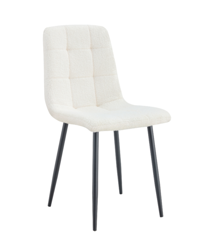 Lot 4 Chaises Salle à Manger Elisa Velours Doudou Pieds Métal Noir 42x55x87cm