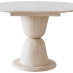 Table à Manger Ronde Extensible Pietra Céramique Travertin Vert