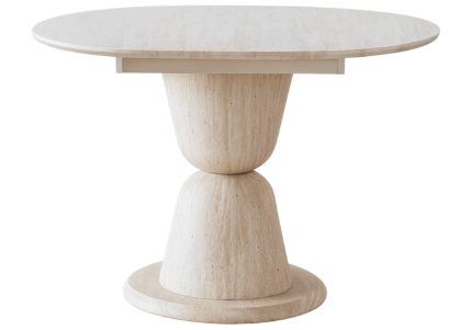 Table à Manger Ronde Extensible Pietra Céramique Travertin Vert