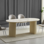 Chaise Terra Travertin Beige Pieds Argentés Taupe