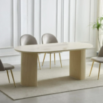 Lot de Chaises Terra Dorées Taupe Pieds Travertin Beige