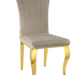 Lot de 6 Chaises Baroque LOUIS Velours Moka Pieds Dorés