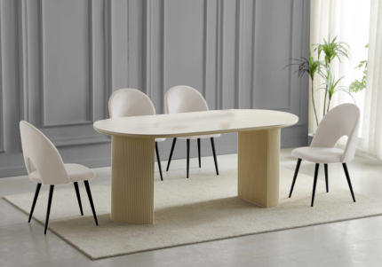 Chaise Terra Travertin Beige Noir