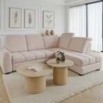 Canapé d'Angle Relax Convertible Beige Lit Intégré