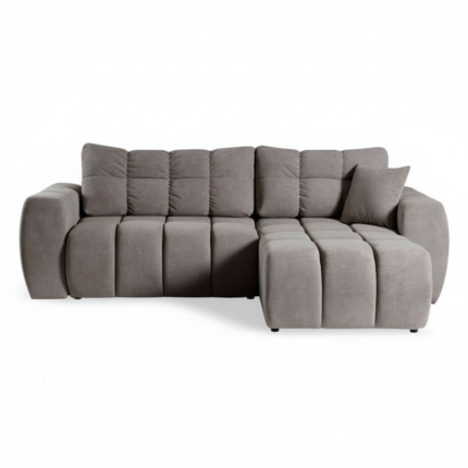 Canapé d'Angle Cosy Tissu Taupe Convertible Coffre