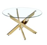 Table Basse Alia Ronde Verre Finition dorée