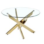 Table Basse Alia Ronde Verre Finition dorée