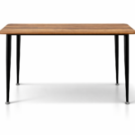 Table à Manger Oslo Noyer Véritable Pieds Métal Noir 140x70x76 cm