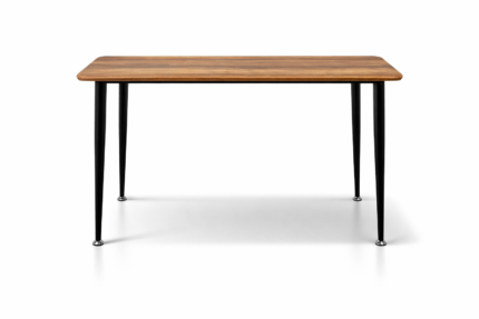 Table à Manger Oslo Noyer Véritable Pieds Métal Noir 140x70x76 cm