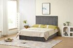 Cadre de lit velours 160x200cm – Confort & Style Moderne